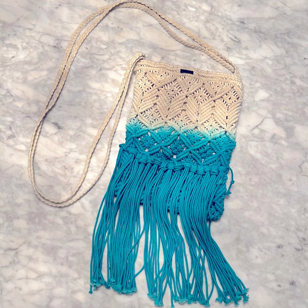 Boho ombré macrame crossbody bag